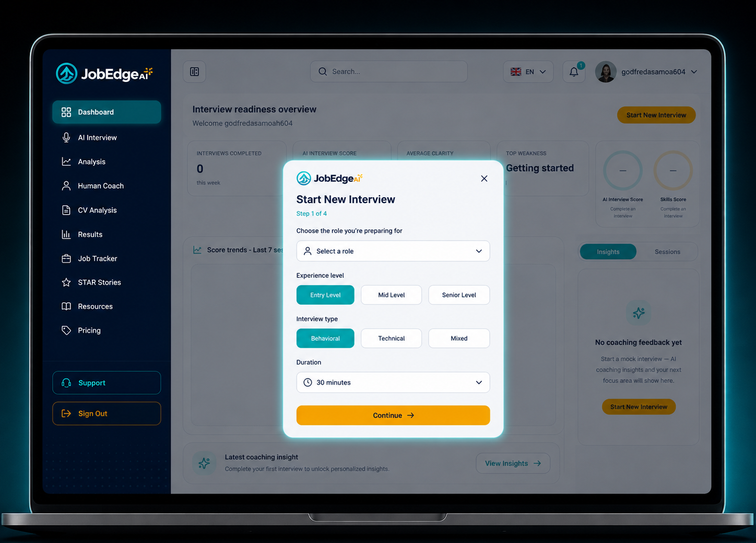 Review and improve — dashboard insights, score trends, and coaching focus